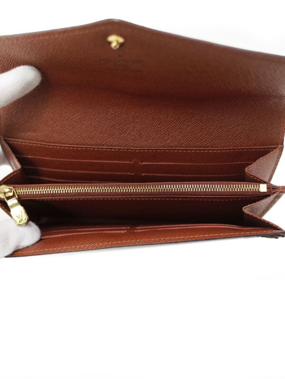 Louis Vuitton fold Long Portefeuille Monogram Sarah Wallet Bi - Picture 3 of 9
